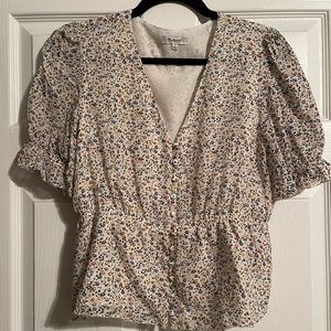 Madewell Silk Peplum Top